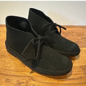 Clarks Originals Leather Desert Boots Black Women’s Size 8M Brand New